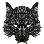 Wolf Mask Halloween 3D Scary Werewolf Mask Soft Gray Wolf Adult Kid Men Masquerade Cosplay Costume Christmas Carnival (3D wolf)