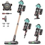 Cordless Vacuum Cleaner, 650W 55KPA 70 Mins Vacuum Cleaners with Hurricane Mode, Anti-Tangle Brush, 1.8L Dust Cup, Self-Standing Stick Vacuum Cordless for Hard Floors, Carpet & Pet Hair