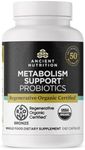 Ancient Nutrition Regenerative Organic Certified Probiotics for Metabolism Support, Healthy Digestion and Immune System Function Support, 50 Billion CFUs* Per Serving, 60 Count