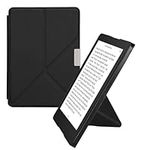 kwmobile Origami Case Compatible with Kobo Aura Edition 2 Case - Slim PU Leather Cover with Stand - Black