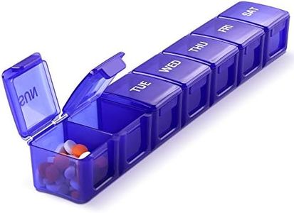 Pill Organizer XL Extra Large Weekly and Daily Pill Cases for Pills/Vitamin/Fish Oil/Supplements (Blue)