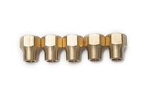 Generic Brass 3/8" OD 45 Degree Flare Long Forged Nut,Flare Tube Fitting (Pack of 5)