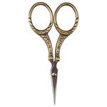 BambooMN Brand - Heirloom Craft Embroidery Scissors w/ Decorative Cast Floral Handles - Bronze