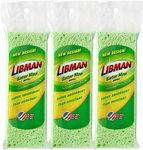 Libman 1487 Gator Mop Refill Pack – Extra-Absorbent, Cellulose Coated Sponge Replacement Heads for The Libman Gator Mop, 3-Pack, Green