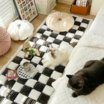 Funny Fuzzy Couch Cover, Cream-Coloured Large Plaid Square Pet Mat Bed Couch Cover, Couch Cover, Dog Blankets for Large Dogs, Waterproof Blanket for Dogs (27.6x59.06 in, Black)