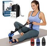 comness Foot and Calf Stretcher Stretching Strap For Plantar Fasciitis , Heel Spurs, Foot Drop, Achilles Tendonitis & Hamstring. Yoga Foot & Leg Stretch Strap. (Blue)