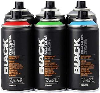 Montana Black Pocket Can Spray Pain, 150 ml, Assorted Colours, MT3144, 6er Montana Black 150ml Set, 6er Montana Black Value Sets