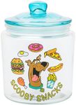 Silver Buffalo Scooby Doo Food Pattern Glass Jar with Lid, 6 inches