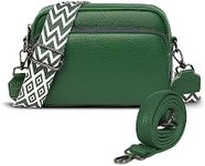 Paquesta Leather Shoulder Bag Women's Black Crossbody Bag Women's Wide Strap Small Shoulder Bag Women with 2 Wide Shoulder Straps Cross Bag Shoulder Bag Women Shoulder Bags Crossover Bag, Green