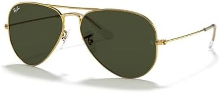 Ray-Ban Men's Large Metal Aviator Sunglasses, Gold, 55 mm