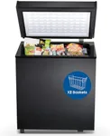 Electactic Chest Freezer 1.8 Cubic Feet Compact Freezer with 2 Removable Baskets, Free Standing Top open Door Deep Freezer, Adjustable Temperature for Home Dorm, Bar, Basement, Kitchen
