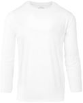 True Classic Active Long Sleeve Crew for Men, Premium Quick Dry Workout Shirts for Men White