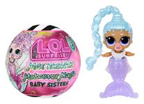 L.O.L. Surprise! Mermaids Makeover Magic Baby Sisters - Colour-Changing Mermaid Tail with Shell Display Ball, 6 Dolls to Collect - for Ages 4+ Years, Series 1