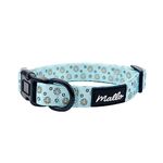 Dust and Things Daisy Dog Collar Blue - Dog Accessories Girl Boy - Patterned Dog Collar - Dog Gift Set - Puppy Collar Set - Fabric Dog Collar With Buckle (Daisy, Large)