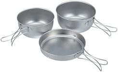 Snow Peak Titanium 3 Piece Cookset - Camping Cookset for Outdoor Cooking - Titanium Pots & Pan Cookware Set