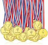 Pllieay 100 Pieces Kids Winners Medals Gold Plastic Medals for Kids Party, Game Toys, Awards