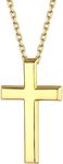 ChicSilver Gold Plated Cross Necklace for Women Cross Jewelry Small 14K Gold Plated Cross Pendant Dainty Faith Necklace for