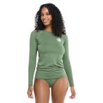 Body Glove Women's Standard Smoothies Sleek Solid Long Sleeve Rashguard with UPF 50+, Cactus, Small