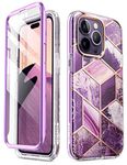 i-Blason Glitter Case for iPhone 14 Pro Max (6.7 Inch) Mobile Phone Case 360 Degree Case Bumper Protective Cover [Cosmo] with Screen Protector 2022 Edition (Purple)