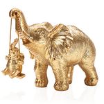 ZJ Whoest Elephant Statue. Gold Elephant Decor Brings Good Luck, Health, Strength. Elephant Gifts for Women, Mom Gifts. Decorations