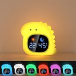 Kids Alarm Clock with Night Lights,Digital Alarm Clocks Bedside,6 White Noise Natural Sound Sunrise Alarm Clock ,USB Charging Toddler Sleep Trainer Clock,Small Sleep Training Clock for Children