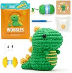 The Woobles Beginner Crochet Kit with Scissors Kit - Fred the Dinosaur