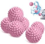 Dryer Balls, Laundry Balls, 6 Pcs Reusable Dryer Ball for Drying Clothes, Reduce Wrinkles and Fluffing Clothes (Pink)