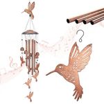 Hummingbird Wind Chimes Outdoor Hummingbird Gifts for Women/Men/Mom/Grandma Birthday Gifts Memorial Gift Metal WindChimes for Outside/Indoors, Home, Lawn, Porch, Patio, Garden Decor, Yard Decorations