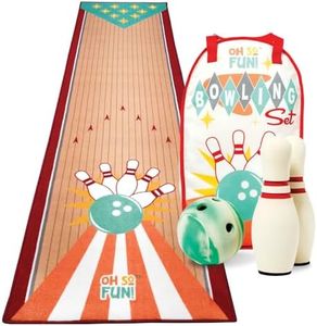 Oh So Fun! Deluxe Bowling Pins, Ball & Rug Set – Safe & Fun Foam Bowling Set for Kids Ages 3 & Up