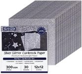 SANZIX Silver Glitter Cardstock 12x