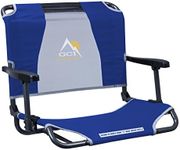 GCI Outdoor Big Comfort Stadium Chair | Portable, Folding Bleacher Seat with Back Support & Armrests — Royal Blue