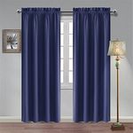 Hiasan Thermal Insulated Blackout Curtains 84 Inches Long, Sun Blocking Room Darkening Window Curtains 2 Panels for Bedroom, 52 Inches Wide, Navy Blue