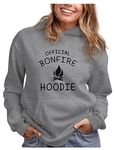 Tstars - Funny Camping Hiking Outdoor Gift - Official Bonfire Women Hoodie X-Large Gray