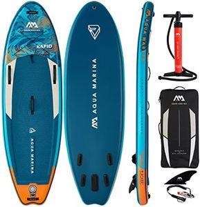 Aqua Marina Rapid Whitewater Inflatable Stand Up Paddle Board Package 2022, 9-Feet 6-Inch Length, Multicolour