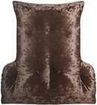 Lancashire Textiles Back Support Lumbar Cushion in Crushed Velvet – Hollowfibre Filled T-Shaped Lightweight Pillow – Comfort Support for Armchair (Size -58 X 69 X 12 cm; Colour- Champagne)