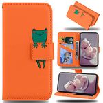 LEINUO Phone Case For Apple iPhone 6/6s (4.7") PU Leather Cartoon design Flip Wallet Phone Cover With [Folio Stand View ] [Card Slots] [TPU Inner Shell],Orange