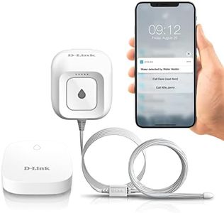 D-Link DCH-S1621KT Wi-Fi Water Leak Sensor and Alarm Starter Kit, Whole Home System with App Notification, AC Powered, No Hub Required (DCH-S1621KT), White