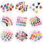 Diversa Mini Colorful Flower Design Baby Hair Clip for Fine Hairs- Small Floral Cute Fancy Rose Hair Claws Accessories for Kids, Girls and Women, 6 Designs- Multicolor, (Pack of 60 Pcs)