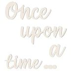 NQEUEPN Once Upon a Time Sign for Nursery, Wooden Once Upon a Time Wall Decor Nursery Sign Wood Word Wall Decor Plaque for Reading Library Corner Nook Kids Room Bookshelf Home Décor DIY Decoration