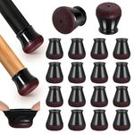 Chair Leg Floor Protectors, 16 Pcs Extra Small Black Silicone Chair Leg Covers Caps for Hardwood Floors with Wrapped Felt, Furniture Feet Protectors Pads (Fit:15-20mm)