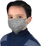 Kids Sized 3D Face Mask 5 Ply Filter Mouth Cover Protection For Boys Girls Dust Pollen Haze With Comfortable Ear Straps for Indoor Outdoor Park Playtime School Home Use (10 Pack, Gray)