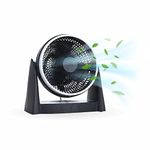 AcornSolution 3 Speed TurboForce Power Fan 90° Variable Tilt Oscillating Electric Desk Home Office Fan, 10" Black -1 year warranty