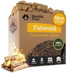 Double Tree Fatwood Fire Starter Sticks - Premium Organic Resin Rich, Non Toxic Fire Kindling for Wood Stoves, Fireplaces, Campfires, Bonfires - Clean & Natural Burning for Outdoor Cooking (10 Pounds)