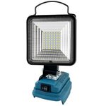 Cordless Work Light for Makita 18V Battery,Two Levels Adjustable Flood Light up to 48W 4800LM Lumens with 2 USB, Job Site Lighting for Work(No Battery)
