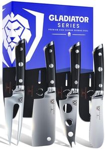 Dalstrong Charcuterie & Cheese Knife Set-4pc-Gladiator Series Elite-Gift Mini Cleaver, Serrated,Round-Tip,Forked Cheese Knives Set-G10 Handle-Soft & Hard Cheese-Sheath-NSF Certified