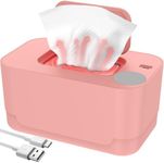 MABCIRY Baby Wipe Warmer USB Diaper Wipe Warmer Thermostat Temperature Baby Wipe Warmer Dispenser Portable Wet Wipes Heating Box Keep Wipes Warm and Moist for Baby Nursery(Pink)