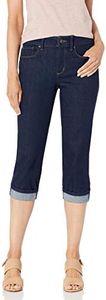 NYDJ Women's Marilyn Straight Crop Cuff Jeans | Cropped Slimming Jeans, Rinse 1, 10