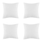 Iyan Soft Furnishing 4 Pack of Size 18" x 18" Cushion Pad – Cushion Inner (45cm x 45cm) - Pure White Plump Luxury Sham Inserts with Bounce Back Hollow Fibre, Standard Square – MADE IN UK