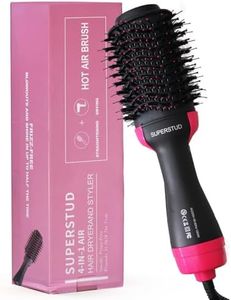 SUPERSTUD Hot Air Brush For Hair || Hair Dryer For Woman || Hair Straightening Brush, Curler Professional 4 In 1 || Volumizer Blow Drying for All Hairstyle (Black)
