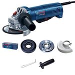 Bosch Professional Angle Grinder GWS 9-115 P (110V, 900 W, Including Auxiliary Handle, Backing Flange, Locking nut, Protective Guard, Two-Hole Spanner, in Cardboard Box)